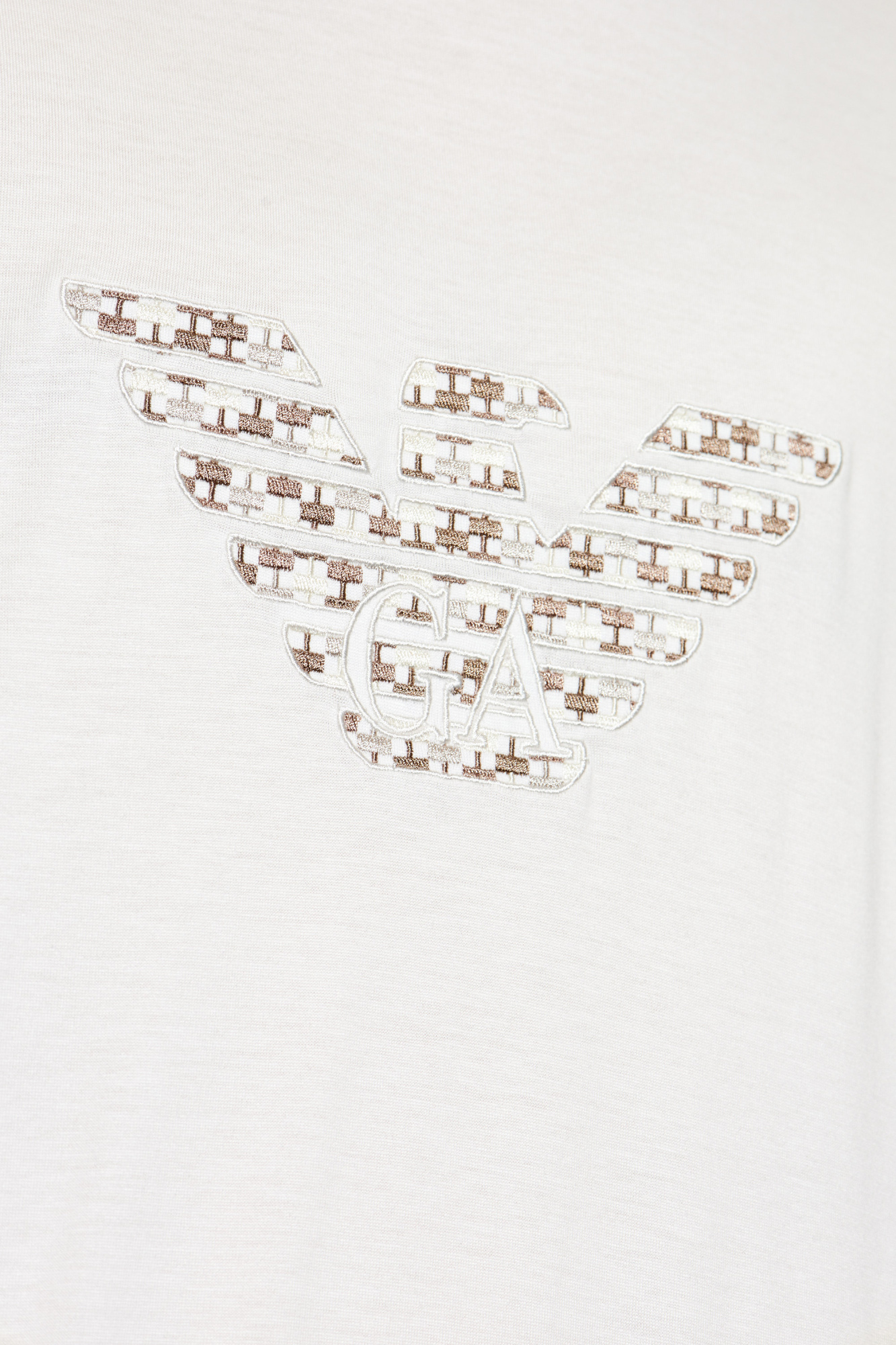 White T-shirt with embroidered logo Emporio Armani - Vitkac AS